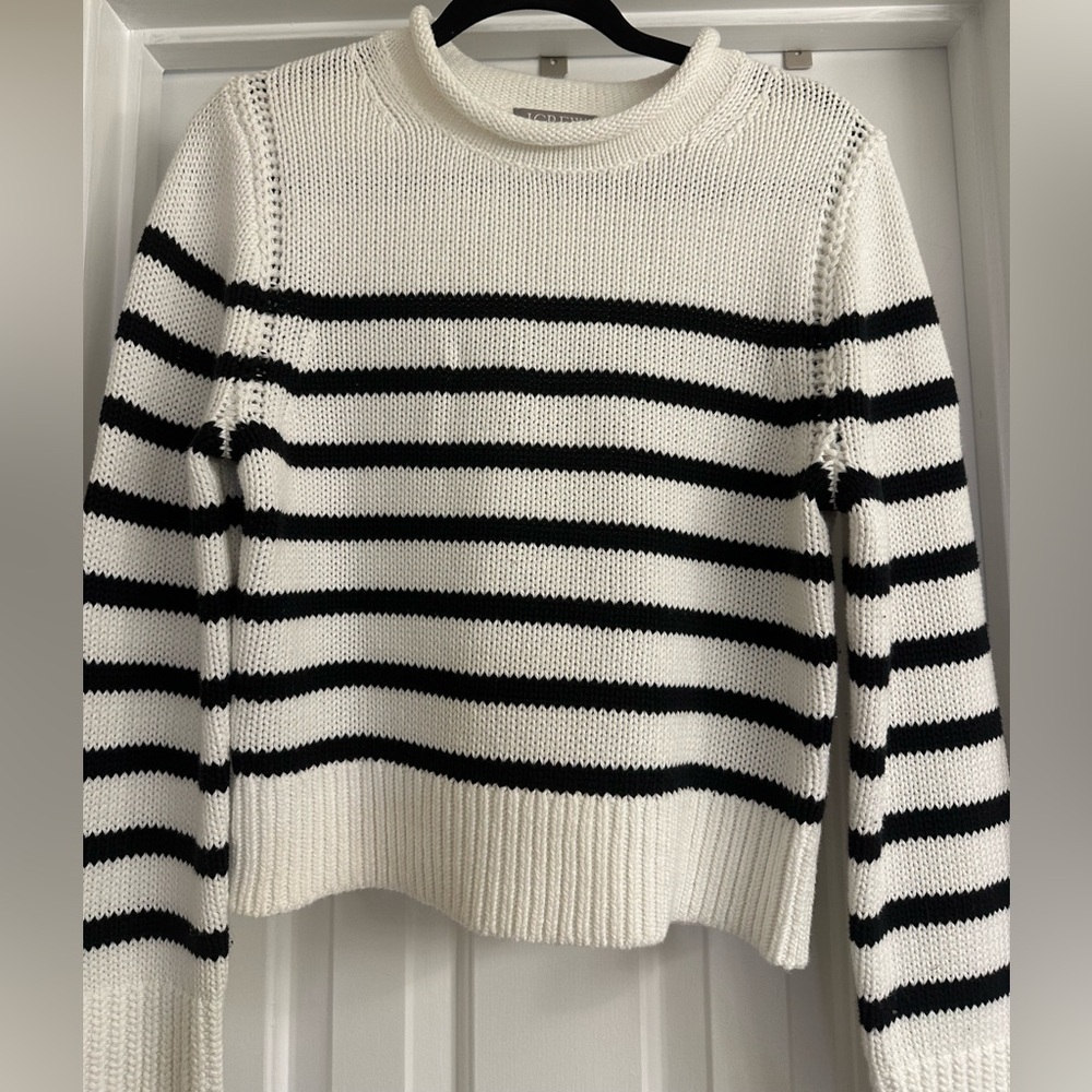 J Crew Heritage cotton Rollneck sweater in stripe, NWOT - Picture 9 of 12